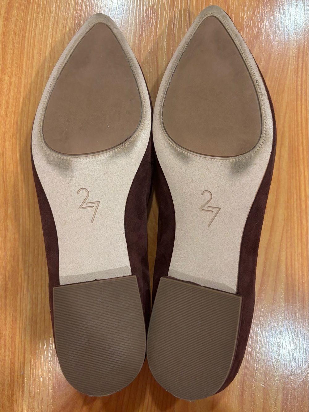 27 Edit Red Burgundy Suede Slip On Almond Point Toe Hannah Loafer Flats Size 9.5 - Picture 7 of 9